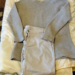 Calvin Klein skinny jeans with Calvin Klein sweater.